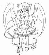 Chibi Cute Demon Color Drawings Lineart Coloring Pages Demons Devil M3 Deviantart Hentai Sketches sketch template