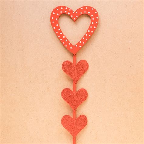 photo decorative red hearts  stick