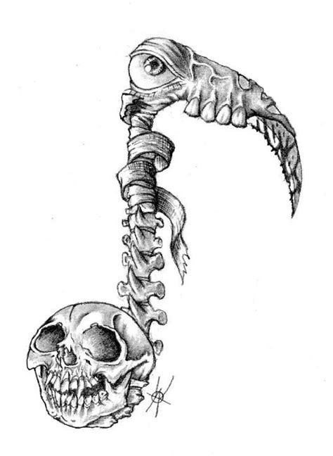 note skull  spine  notes drawing  tattoos