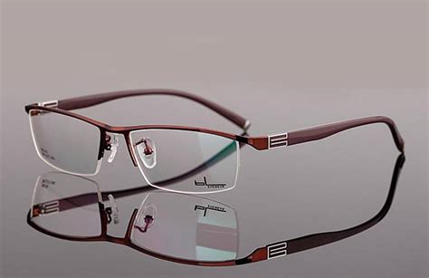 new designer mens eyeglass frames lightweight half rimless