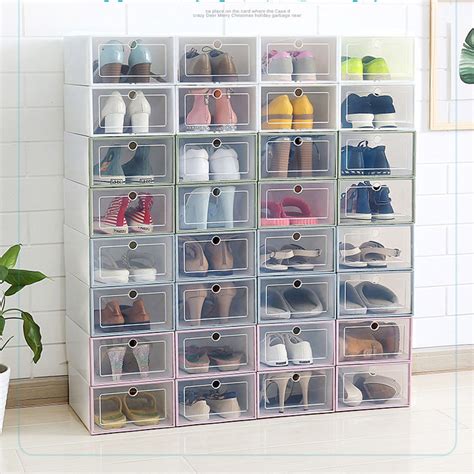 buy  pieces transparent plastic shoe box shoes storage artifact shoe storage