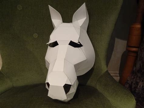 horse mask  cardboard digital  diy