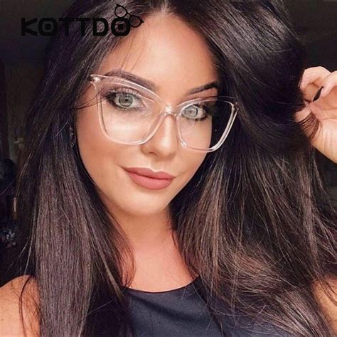 2017 sexy black cat eye clear lens female glasses fashion new brand