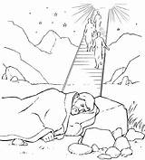 Ladder Jacob Coloring Bible Pages Esau Story Kids School Sunday Heaven Jakob Para Himmelsleiter Und Dream Jacobs Crafts Kinder Stairway sketch template