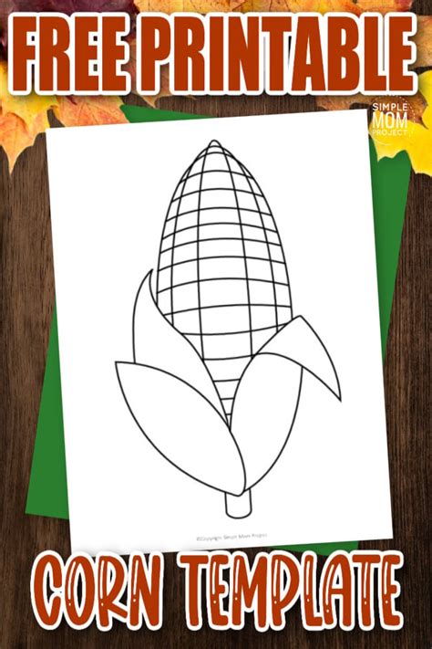 printable corn template simple mom project