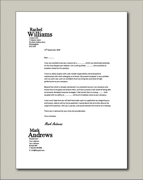 cover letter   jobs    letter template collection