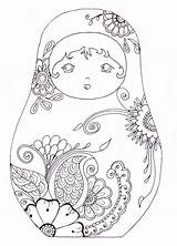 Coloring Pages Doll Matryoshka Russian Dolls Drawing Nesting Embroidery Printable Coloriage Sheets Matriochka Colouring Para Paisley Eyes Color Imprimer Would sketch template