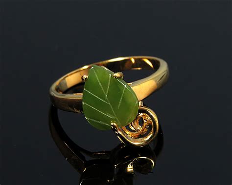 carved jade ring green stone ring jade ring women genuine etsy