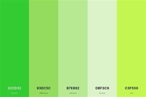 green color palettes  names  hex codes creativebooster