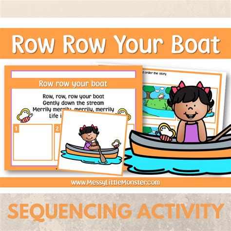 row row  boat nursery rhyme sequencing activity messy