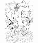 Coloring Tails Pages Sonic Hedgehog Popular sketch template