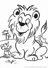 Lion Mouse Coloring Drawing Getcolorings Pages Printable Getdrawings sketch template