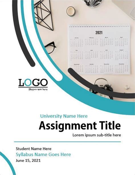 syllabus assignment cover page format  ms word cover page format