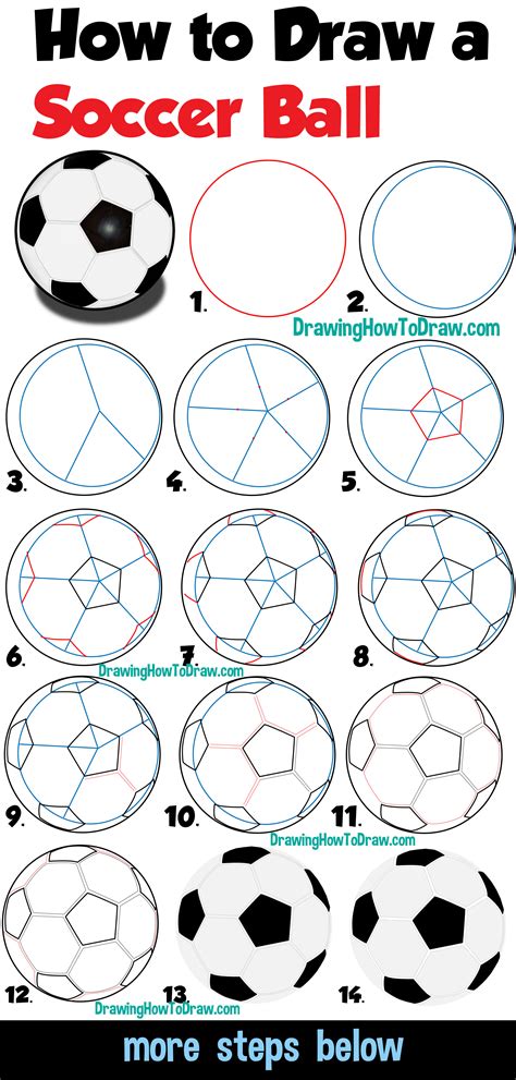 draw  soccer ball easy step  step drawing tutorial