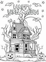 Haunted Colouring sketch template