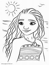 Moana Coloring Pages Printable Disney Print Princess Portrait Sheets Kids Cute Girls Pua Template Maui Kakamora Book Colors Cartoon Painting sketch template