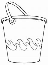 Bucket Coloring Pages Water Spade Template Waves Sea Color Print Comments sketch template