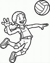 Coloring Sports Volleyball Kids Pages Clipart Playing Player Color Printable Clip Aang Cliparts Print Fun Library 2229 Develop Recognition Ages sketch template