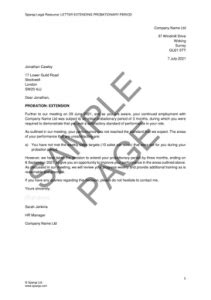 extending  probation period  employers guide  template letter