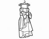 Coloring Dress Evening Colorear Coloringcrew Fashion sketch template