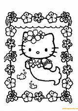 Kitty Pages Mermaid Coloring Little Color Print Kids sketch template