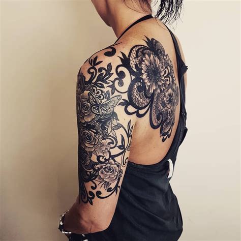 Awesome Lace Tattoos 💕 💕 💕 Lace Tattoo Lace Sleeve Tattoos Black
