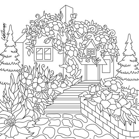 cottage coloring pages coloring home