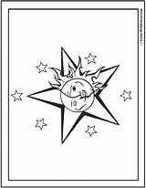 Coloring Stars Moon Sun Star Pages Color Pdf Colorwithfuzzy sketch template