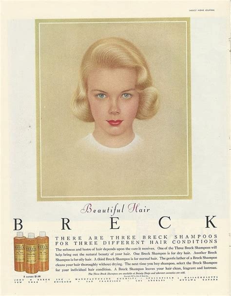1957 breck shampoo cute blonde hair blue eyes teenage girl art vintage print ad dream~do