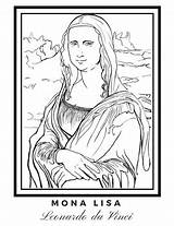 Mona Lisa Coloring sketch template