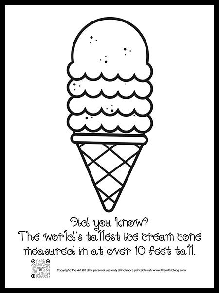 printables ice cream coloring pages  art kit