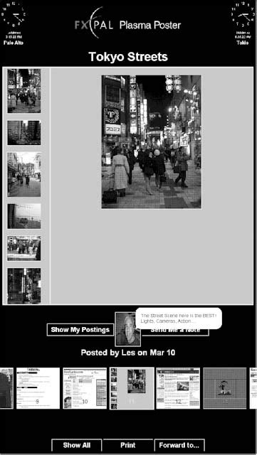 examples   postershow interface showing posted images text