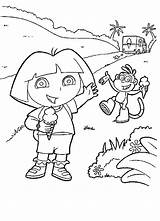 Dora Exploradora Aventureira Sorvete Tomando Glace Mangent Babouche Bojanke Pintarcolorear Tudodesenhos Buscando Nazad Icecream sketch template