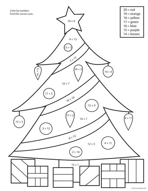 christmas color  number printables christmas color  number