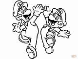 Coloring Luigi Mario Pages Printable Drawing Paper sketch template
