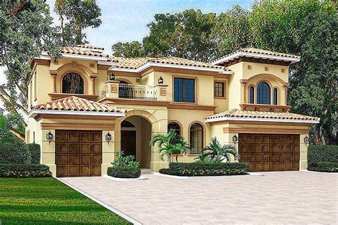 luxury mediterranean style house plan  stunning master suite aa architectural