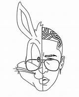 Bunny Bad Coloring Pages Cool Printable Wonder Rapper sketch template