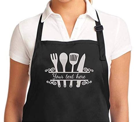 personalized chef apron embroidered kitchen design aprons  women  custom  shirts