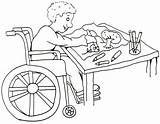 Wheelchair Coloring Pages Clipart Children Park Library Reading Color State sketch template