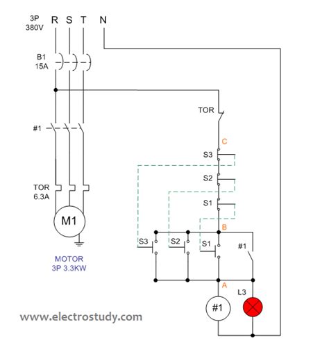 wiring diagram  phase motor  kw   unit  bsh  switch electrostudy