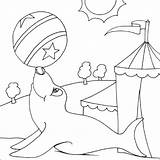 Seal Pages Circus Coloring Colouring Phoque Clipart Cute Kids Printable Dessin Ballora Baby Animal Print Gratuit Coloriage Ball Simple Color sketch template