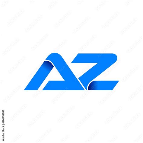 az logo initial logo vector modern blue fold style stock vector adobe