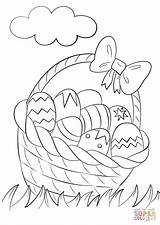 Ausmalbilder Osterkorb Ostern Eiern Osterhase Ausdrucken Wielkanoc Malvorlagen Korb Malen Osterbilder Bunny Kolorowanka Ostereier sketch template