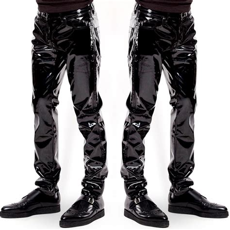 Plus Size Sexy Patent Leather Men S Trousers Leggings Stage Clubwear