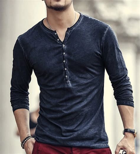 men casual cotton long sleeve  shirt men solid color washed