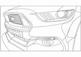Ford Coloring Mustang Pages Front Veiw Template Drawing Sketch Categories sketch template