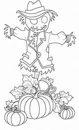 Scarecrow Pumpkins Kidsplaycolor sketch template