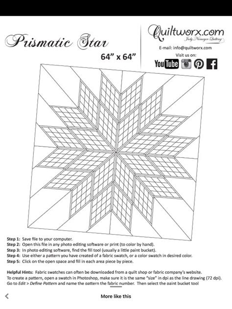 printable lone star quilt pattern template