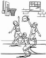 Coloring Playing Pages Basketball Children Library Clipart sketch template