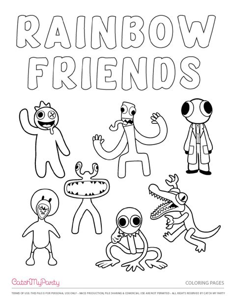 rainbow friends party printables coloring sheets flower coloring